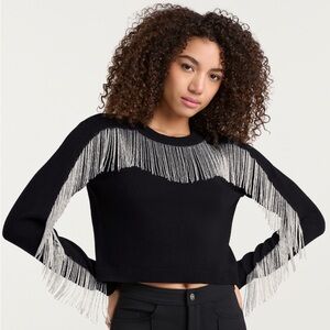 New With Tags: CINQ À SEPT Fringe Sweater In Size S